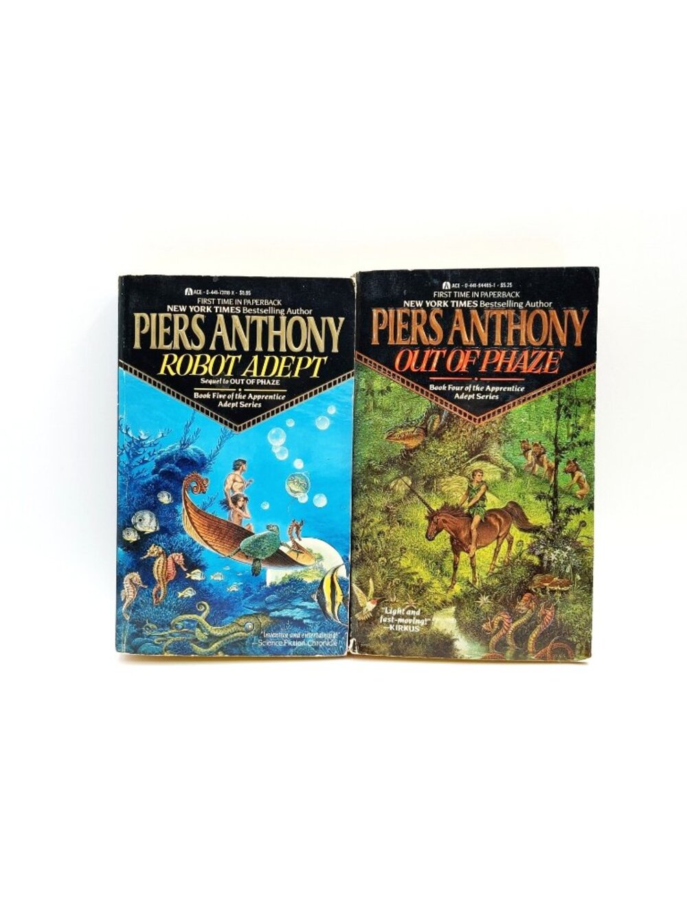 Apprentice Adept novels Piers Anthony Books 4 & 5 Out of Phaze & Robot Adept